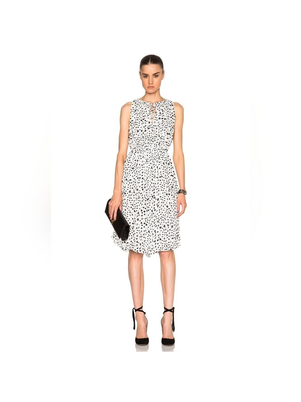 Derek Lam 10 Crosby Silk Black & White Print Dress | Size 6
